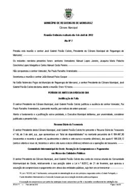 Acta n.º 7 (2012) do mandato 2009-2013
