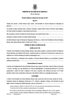 Acta n.º 5 (2011) do mandato 2009-2013