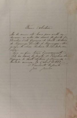 Registo das sess&otilde;es da Junta de Par&oacute;quia de Santo Ant&oacute;nio de Reguengos