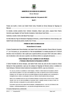 Acta n.º 1 (2012) do mandato 2009-2013