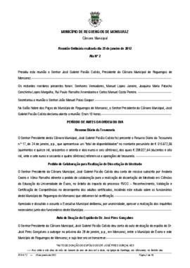 Acta n.º 2 (2012) do mandato 2009-2013