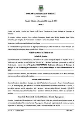 Acta n.º 6 (2013) do mandato 2009-2013