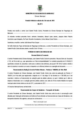 Acta n.º 9 (2012) do mandato 2009-2013