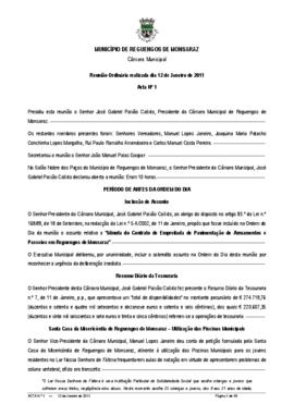Acta n.º 1 (2011) do mandato 2009-2013