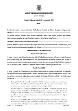 Acta n.º 5 (2012) do mandato 2009-2013
