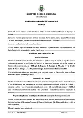 Acta n.º 20 (2010) do mandato 2009-2013