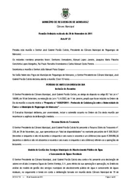 Acta n.º 23 (2011) do mandato 2009-2013