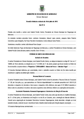 Acta n.º 14 (2013) do mandato 2009-2013