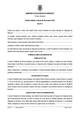 Acta n.º 11 (2012) do mandato 2009-2013