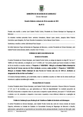 Acta n.º 23 (2012) do mandato 2009-2013