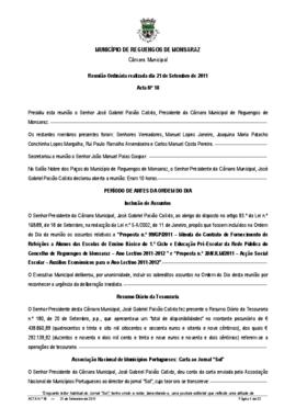 Acta n.º 18 (2011) do mandato 2009-2013