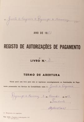 Registo das ordens de pagamento efectuadas pela Junta de Freguesia
