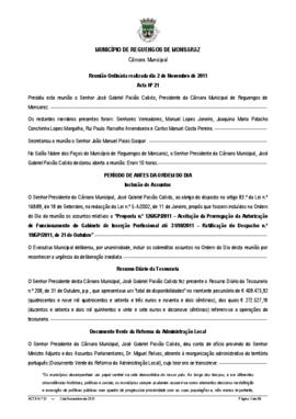 Acta n.º 21 (2011) do mandato 2009-2013