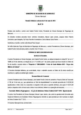Acta n.º 10 (2013) do mandato 2009-2013