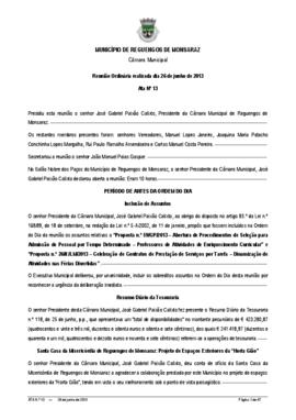 Acta n.º 13 (2013) do mandato 2009-2013