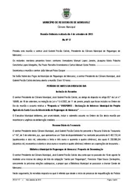 Acta n.º 17 (2013) do mandato 2009-2013