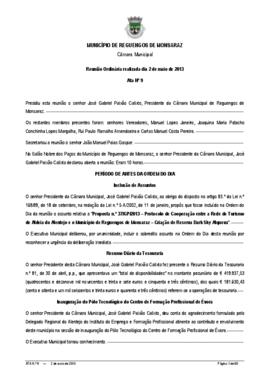 Acta n.º 9 (2013) do mandato 2009-2013