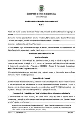 Acta n.º 17 (2012) do mandato 2009-2013
