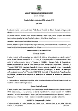 Acta n.º 13 (2012) do mandato 2009-2013