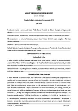 Acta n.º 16 (2013) do mandato 2009-2013
