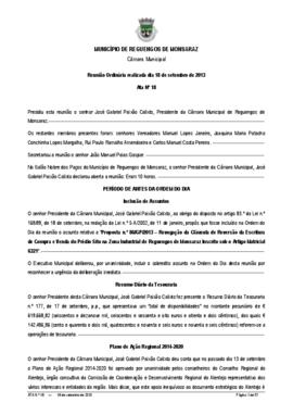 Acta n.º 18 (2013) do mandato 2009-2013