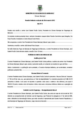 Acta n.º 11 (2013) do mandato 2009-2013