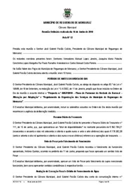 Acta n.º 12 (2010) do mandato 2009-2013