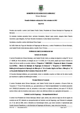 Acta n.º 18 (2012) do mandato 2009-2013