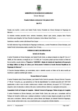 Acta n.º 12 (2013) do mandato 2009-2013