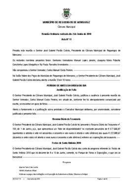 Acta n.º 11 (2010) do mandato 2009-2013